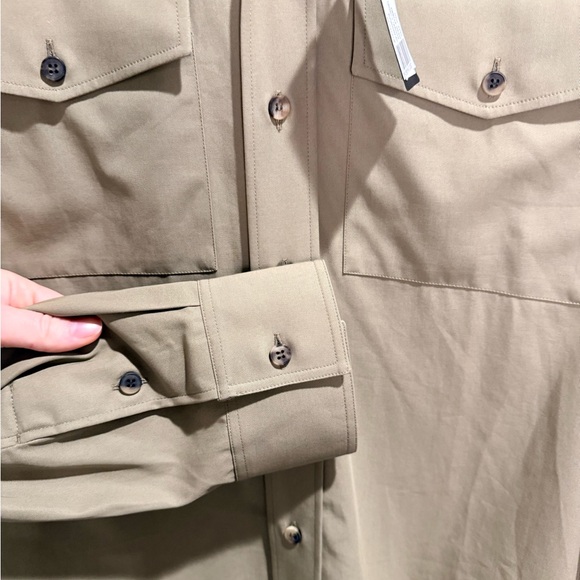 JOSEPH Men’s Relax Cotton Twill Utility Shirt Khaki Italy NWT Size 40 $695 - Picture 6 of 6